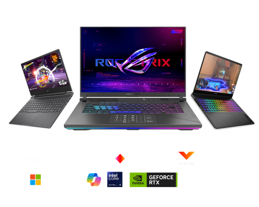 Gaming Laptops Showcase - ROG Strix, Victus, OMEN, Intel Core, NVIDIA RTX